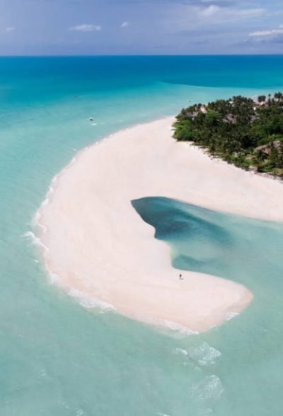 Paradise found in Kota Beach White Sand Bar Sta Fe Bantayan Island Cebu Philippines Drone Aerial View